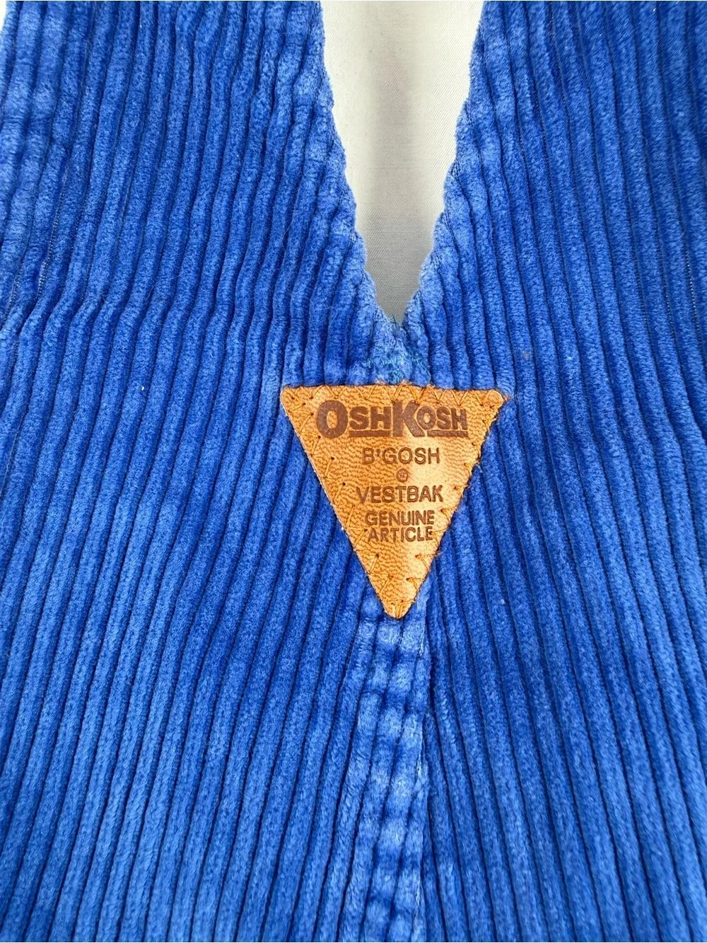 Vintage 90’s OshKosh B'gosh Royal Blue Corduroy Overalls with Cowboy Patch